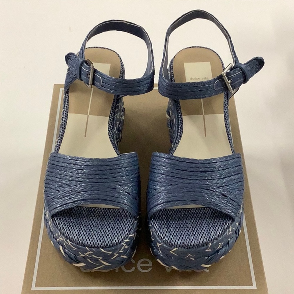 Chic Blue Woven Sandals